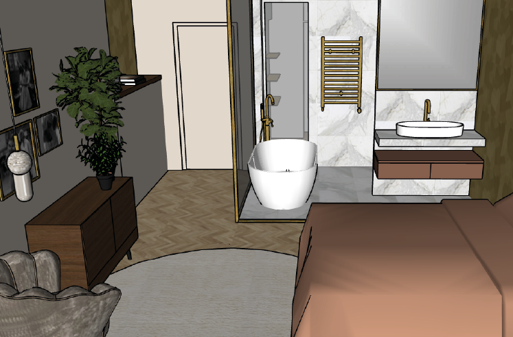 3D interieur ontwerp verkoop visualisatie badkamer en-suite
